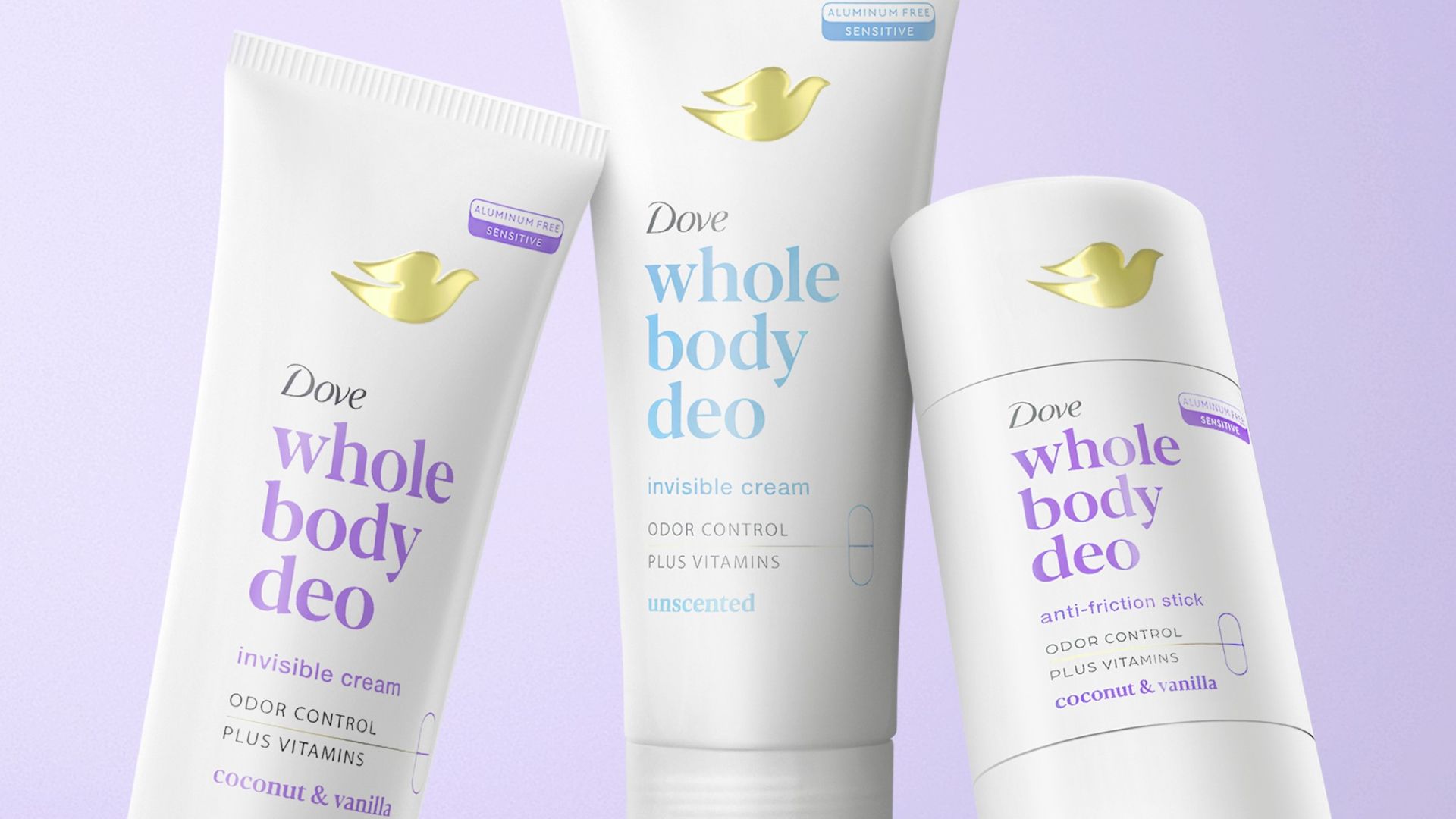 Deodorante Dove Whole Body Deo dal portafoglio Personal Care di Unilever.