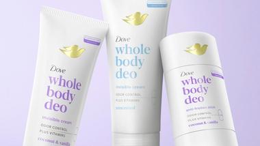 Deodorante Dove Whole Body Deo dal portafoglio Personal Care di Unilever.