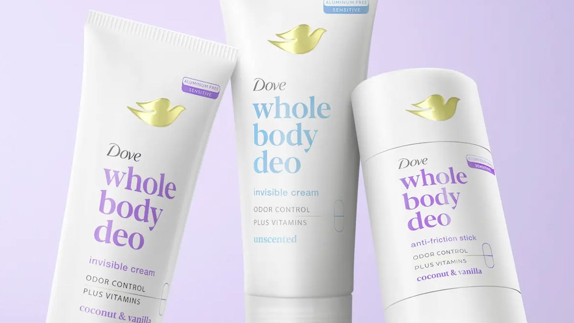 Deodorante Dove Whole Body Deo dal portafoglio Personal Care di Unilever.